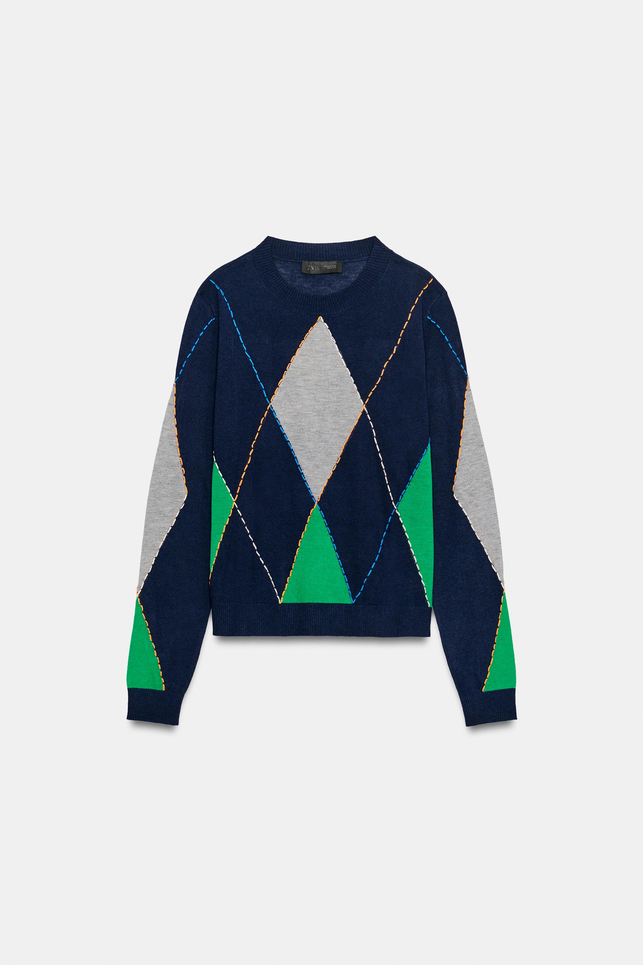 DIAMOND-KNIT JUMPER
